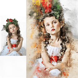 Custom Portrait Watercolor Artwork Canvas