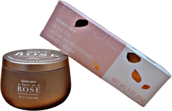 Trader Joe Valentine Gift Set: Rose Scented Candle and Rose Oil Ultra Moisturizing Hand Cream