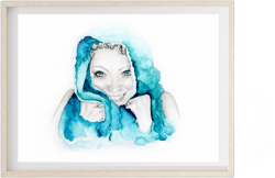 Fun colorful portrait art Mothers Day for home decor. Custom portrait unique wall art gift for mom. Pencil drawing painting from your photo