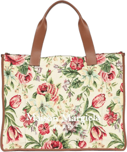 large floral-print tote bag