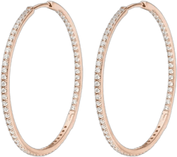 14kt recycled rose gold Cleo diamond hoop earrings