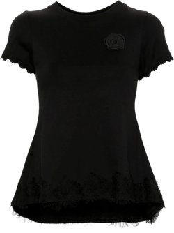 Godet lace-trim T-shirt