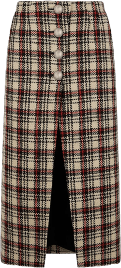 tartan-pattern midi skirt