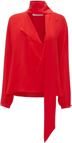 scarf-detail silk blouse