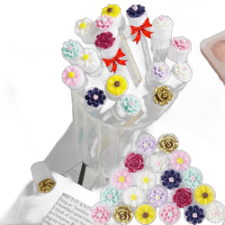 40 Piece Disposable Mascara Wands Set, 20 Crystal Lash Spoolies and 20 Eyelash Extension Supplies Reusable Diamond Keychain Tubes Makeup Brush Kit for Women & Girls Super Soft Comfortable(Flower) Multicolour-Flower