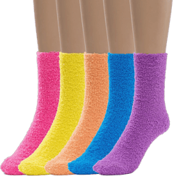 Silky Toes Soft Fuzzy Socks for Women, Warm Fluffy Christmas Gift Socks in Matching Pouch for Sleeping Slipper House Socks