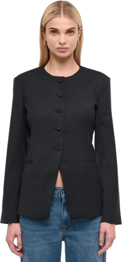 Collarless Suiting Blazer