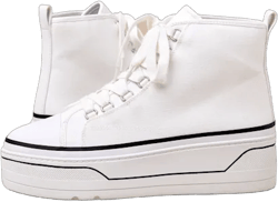 Eyekonn White High Top Platform Lace-Up Sneakers