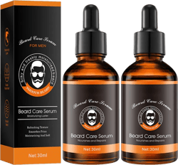 2 Pcs Beard Serum for Men(30ml),Moisturizing Softening Smoothing Beard Care Balm Wax,Beard Care Serum for Male,Natural Men's Beard Care Oil Serum 1 Ounce (Pack of 2)