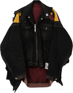 layered denim jacket
