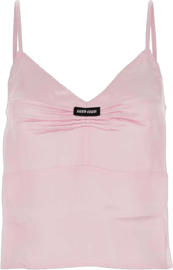Miu Miu Women's Pink Pastel Satin Tank Top