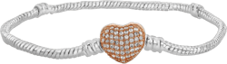 Donatello Gian Crystal Heart Charm Bracelet