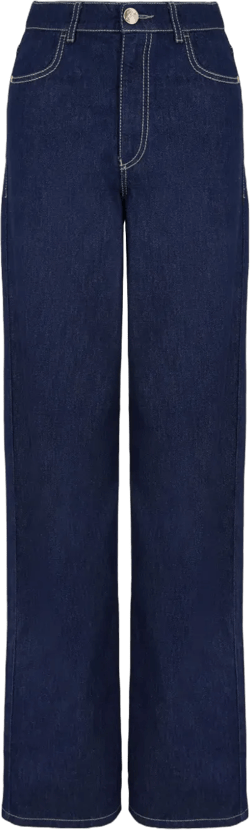 high-rise straight-leg jeans