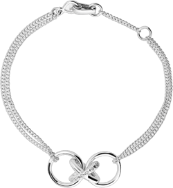 sterling silver X diamond bracelet