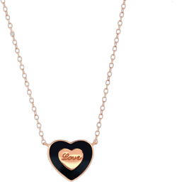 Donatello Gian Sterling Silver Rose Plated Heart Necklace