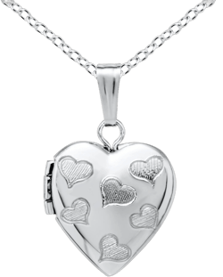 Mignonette Sterling Silver Heart Locket Necklace