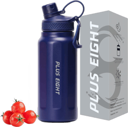 Sports Water Bottle, Insulated Water Bottle With Straw, Stainless Steel Water Bottle Wide Mouth for Sports, Gym or Office, BPA-Free Keep Cold 24H Hot 12H (Blue, 25 oz), PE-A06