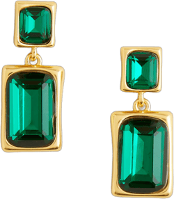 Faceted gemstone drop earrings