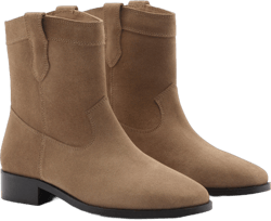 Flat leather ankle boots