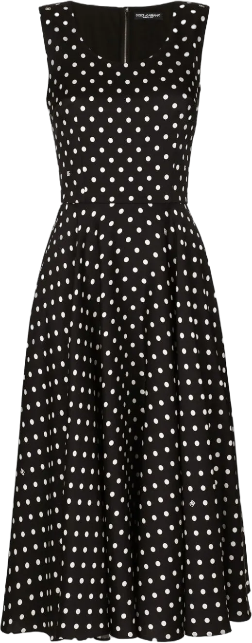 polka-dot midi dress