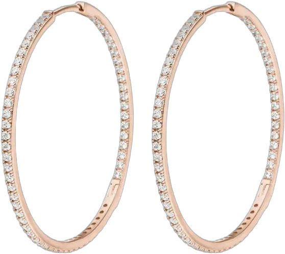 14kt recycled rose gold Cleo diamond hoop earrings