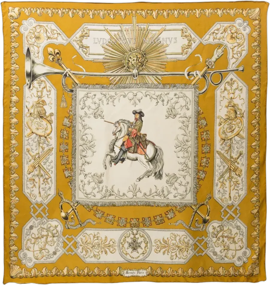 1963 Ludovicus Magnus by F.de La Perriere silk scarf