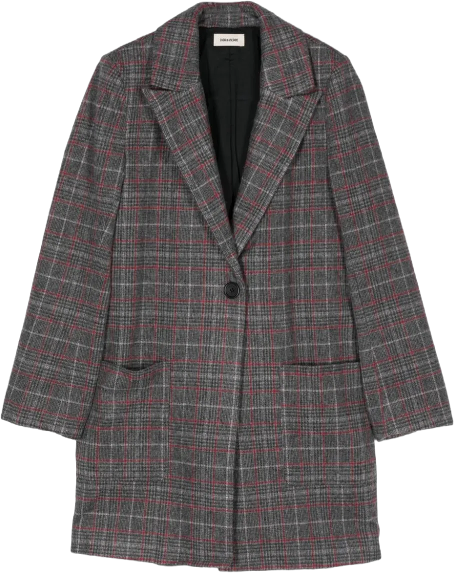 checked coat