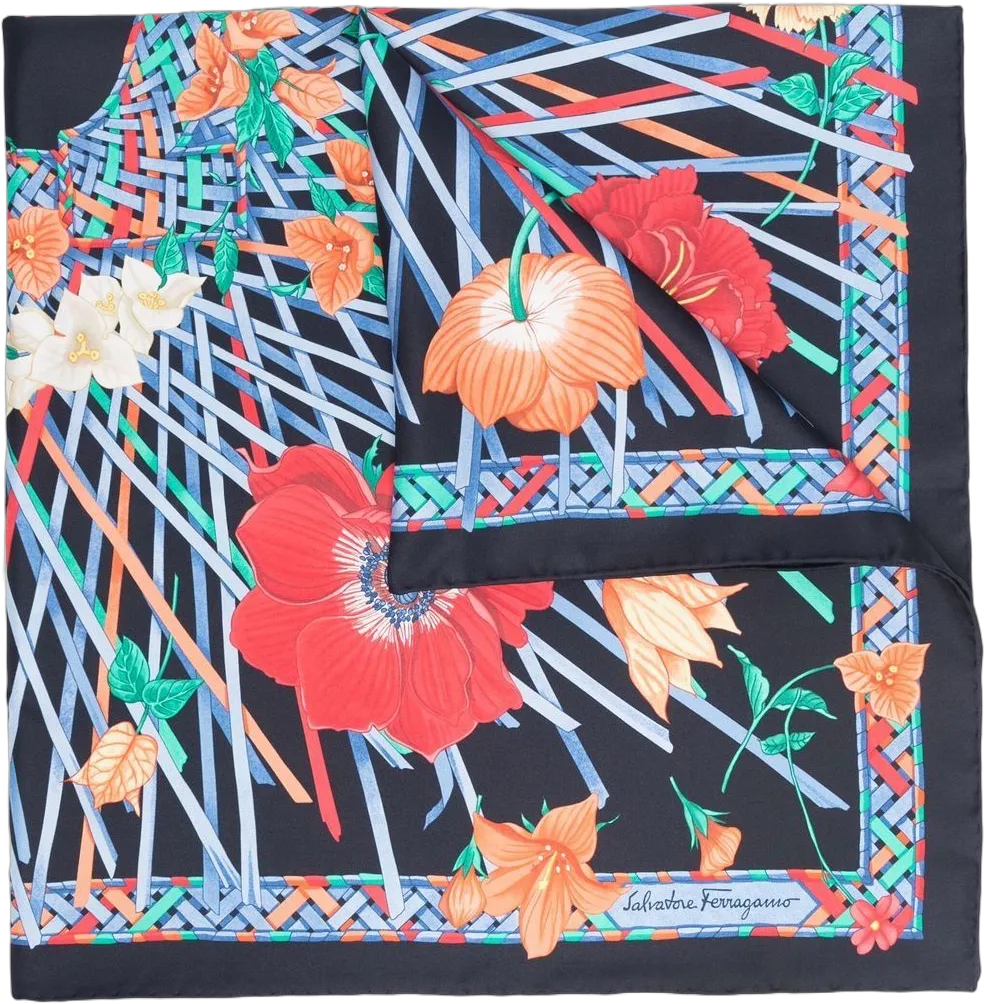 floral-print silk scarf 
