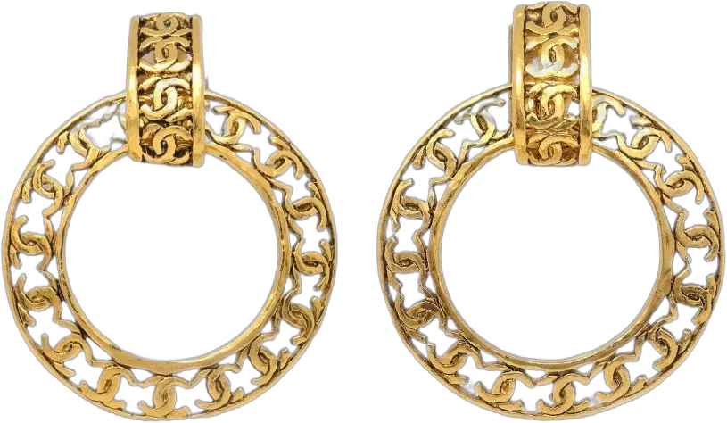 1990s dangle hoop clip-on earrings