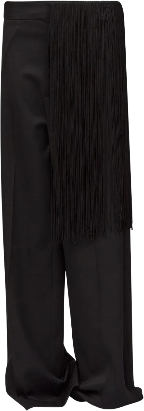 fringe-detailing flared trousers 