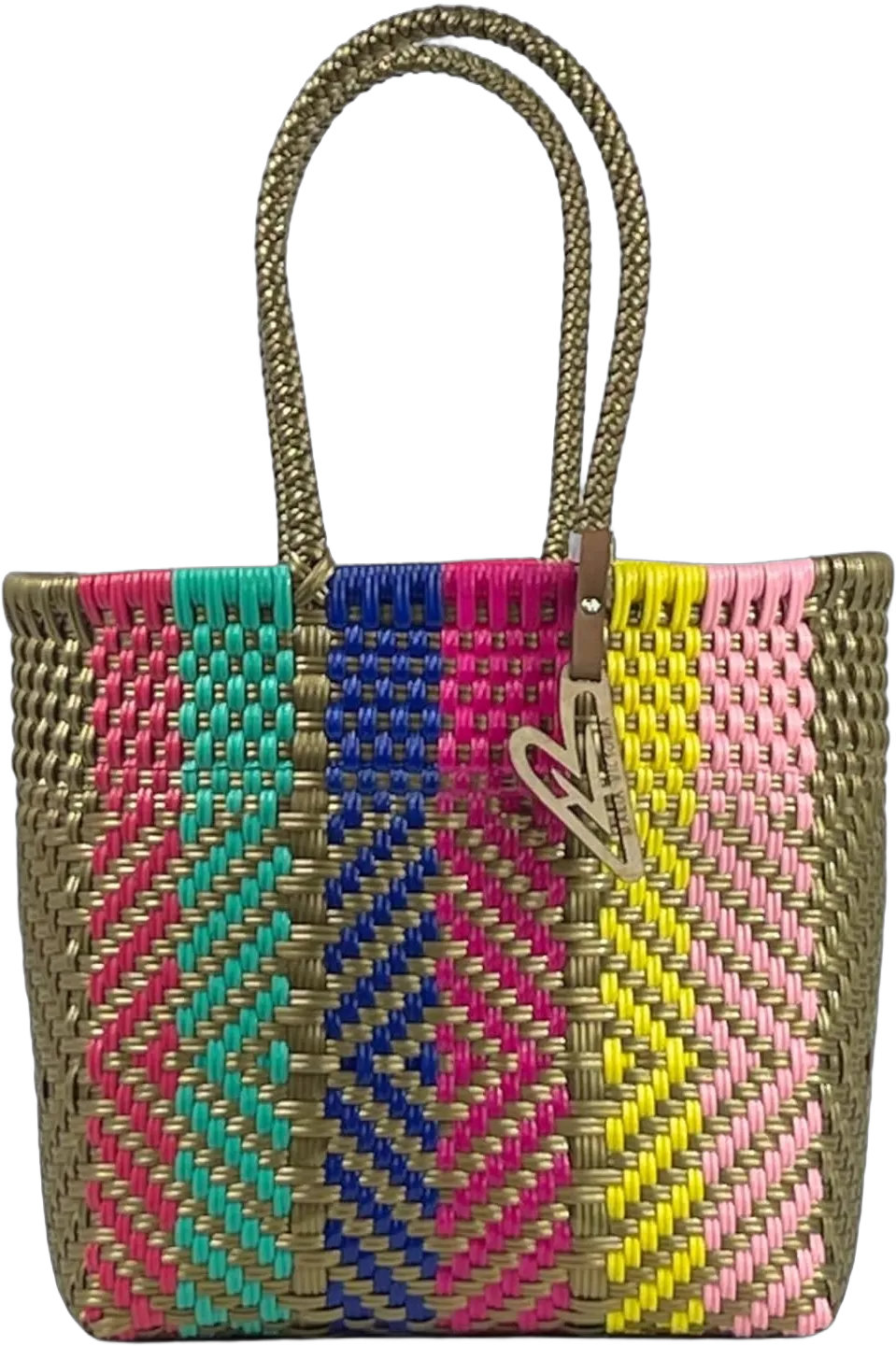 MARIA VICTORIA Handwoven Plastic Mexican Tote Bag X-Small For Women