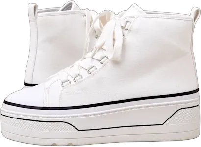 Eyekonn White High Top Platform Lace-Up Sneakers