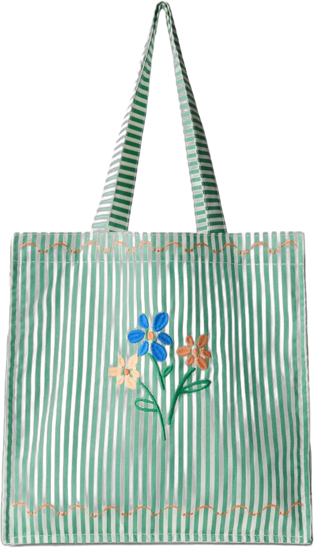 EMBROIDERED FLORAL TOTE BAG
