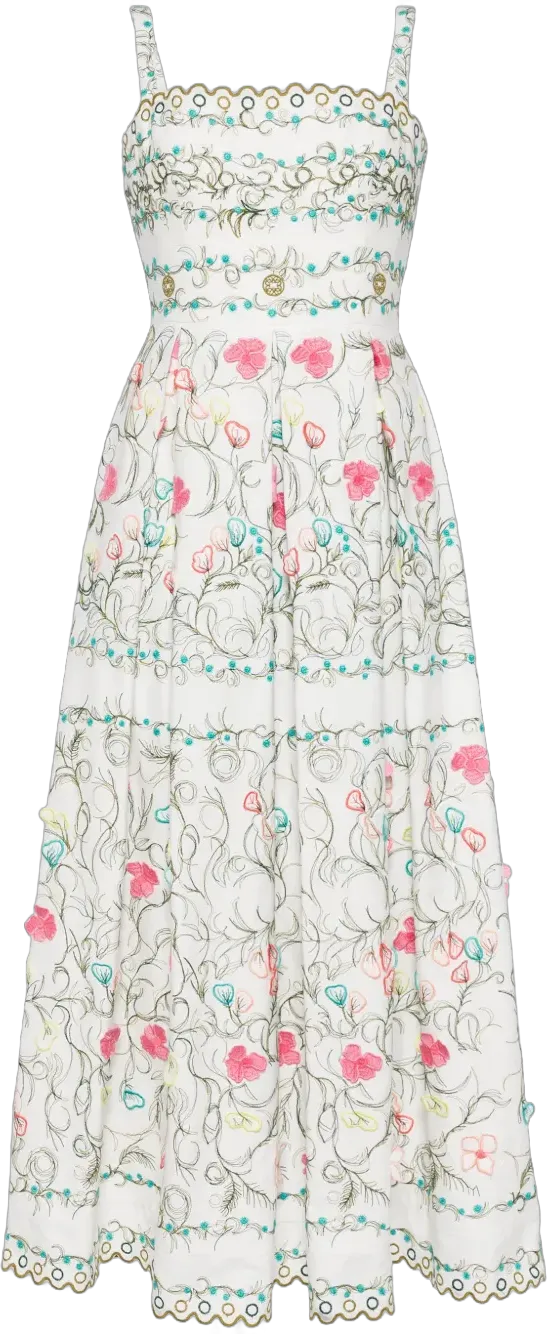 floral-embroidered maxi dress