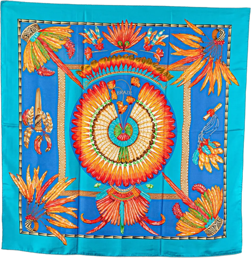 20th Century Brazil Silk Scarf scarves