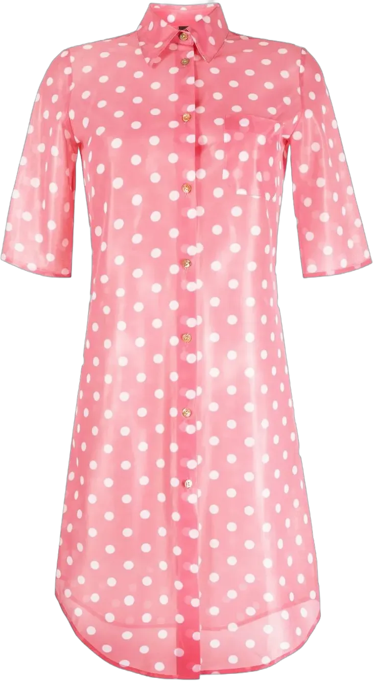 1990s polka-dot sheer shirtdress