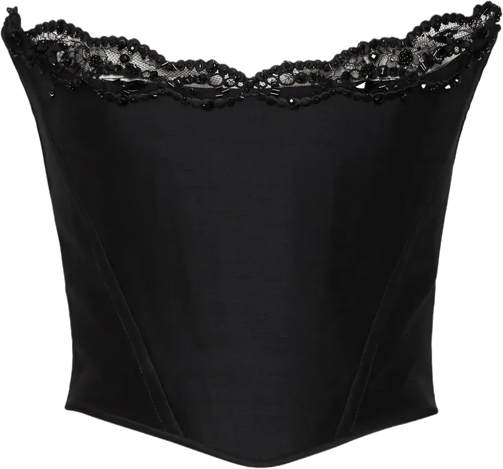 lace-detail corset top 