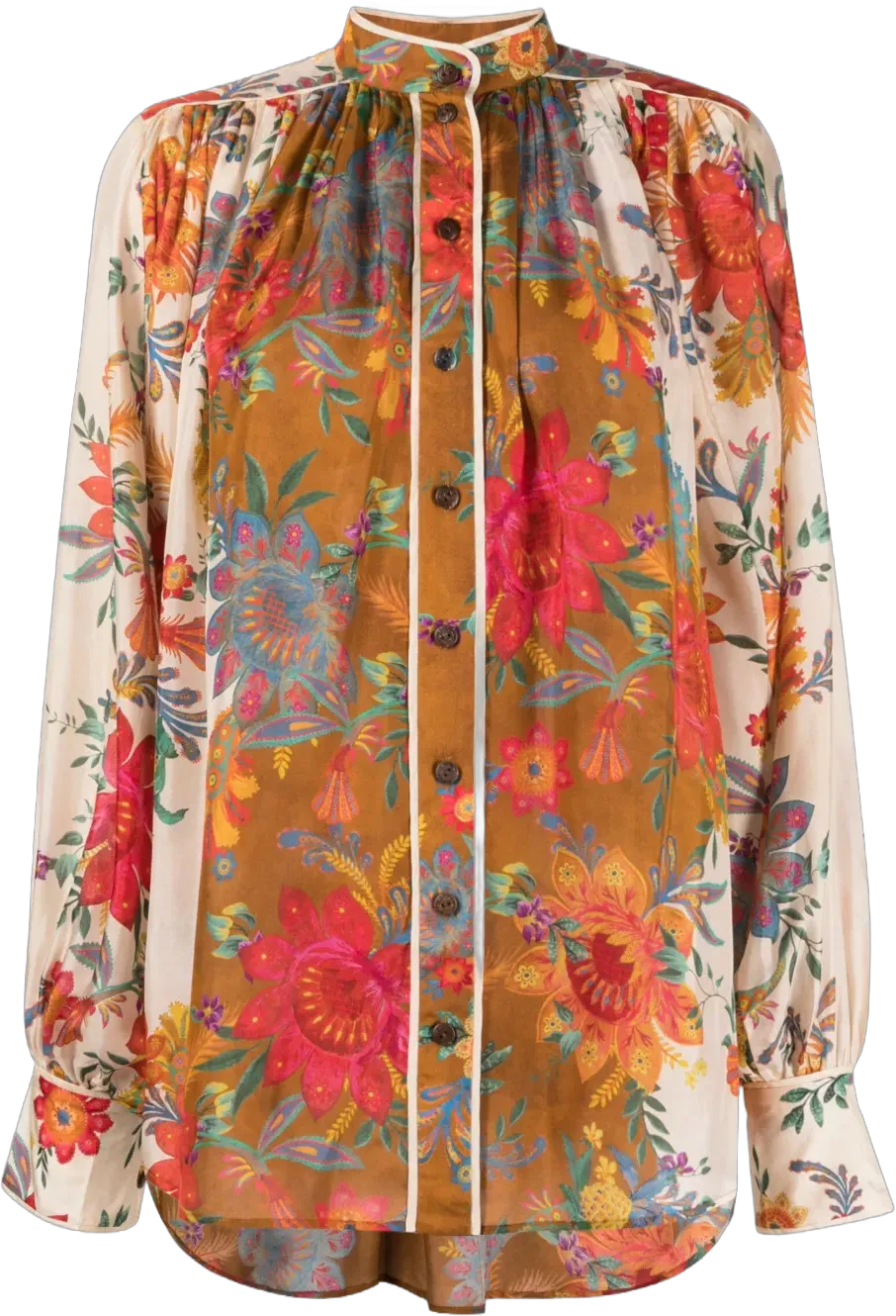Ginger floral-print silk blouse 
