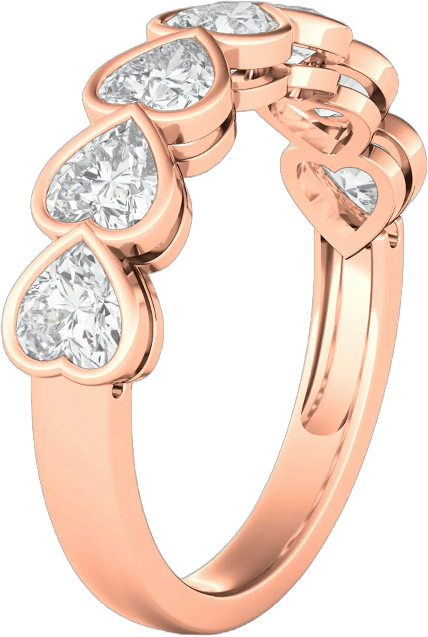 HauteCarat Bezel Heart Lab Created Diamond Ring