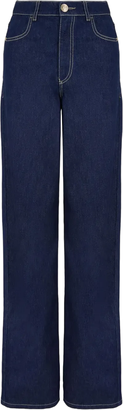 high-rise straight-leg jeans