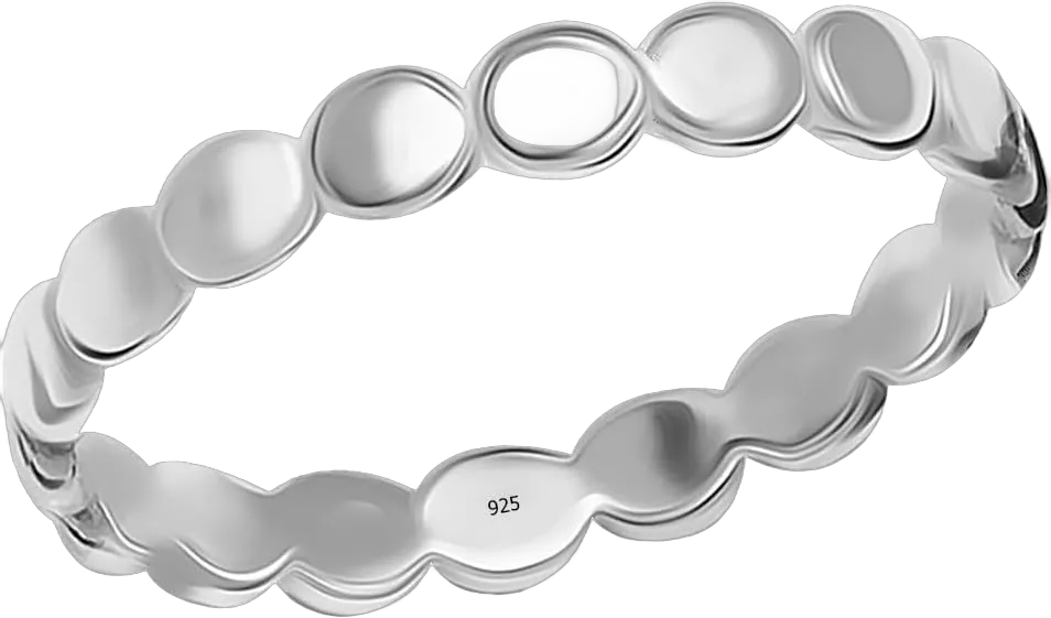 LeCalla 925 Sterling Silver Ring Round Disc Designed Eternity Ring High Polish Simple Repeating Circle Ring Engagement Wedding Ring for Women | Band Size 6-8