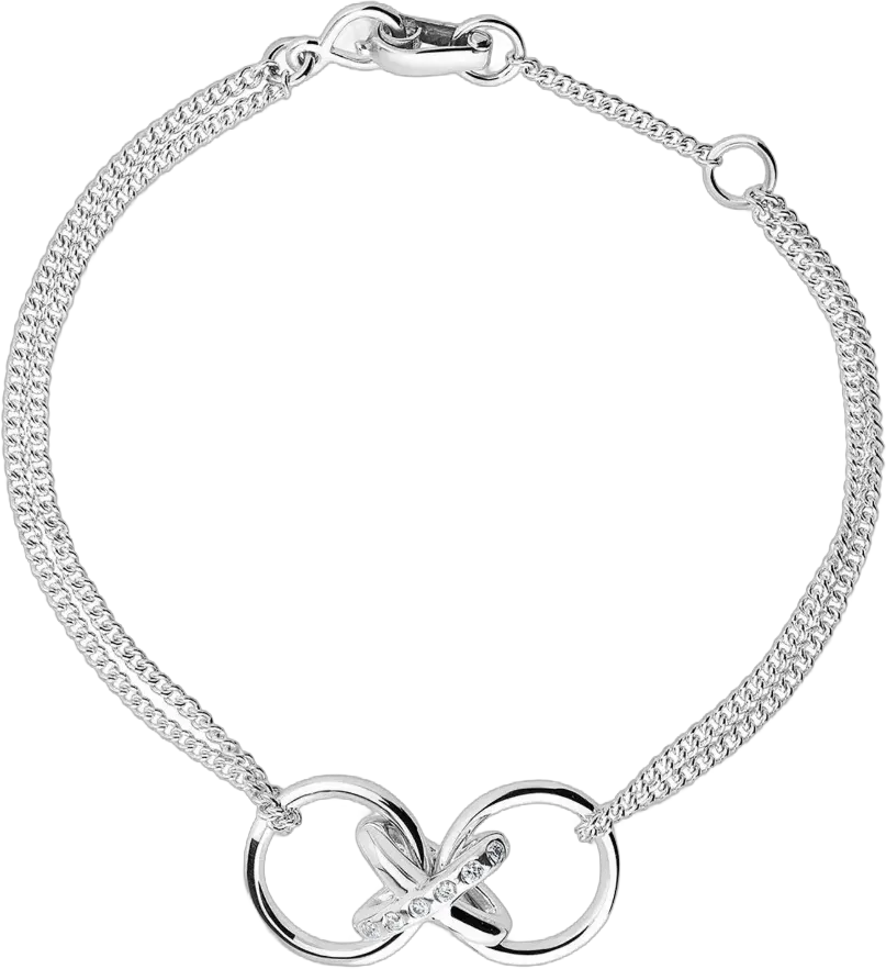 sterling silver X diamond bracelet