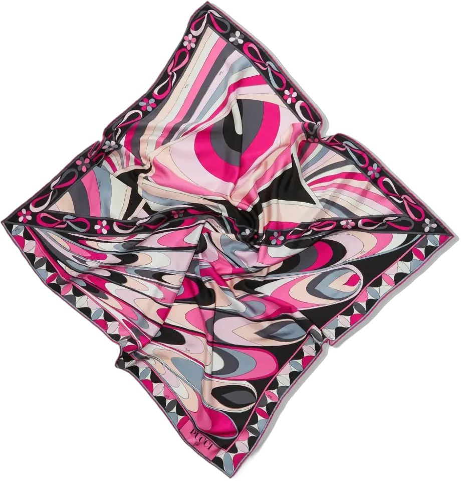 Irid-print silk scarf