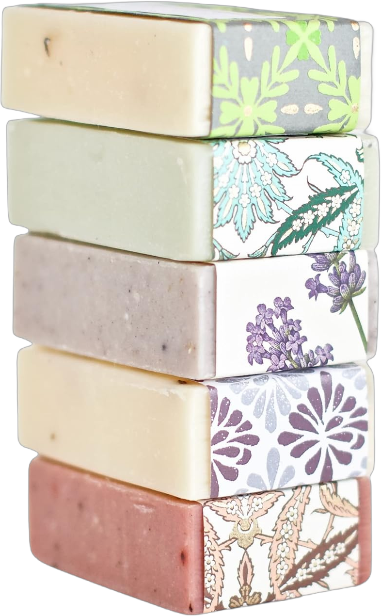 Handmade Soap Gift Set of 5 Custom Mix of Natural Bar Soaps for Her Best Natural Unique Housewarming Birthday or Retirement Gift Idea Great Fun Small Artisan Box for Younger or Older Men or Women