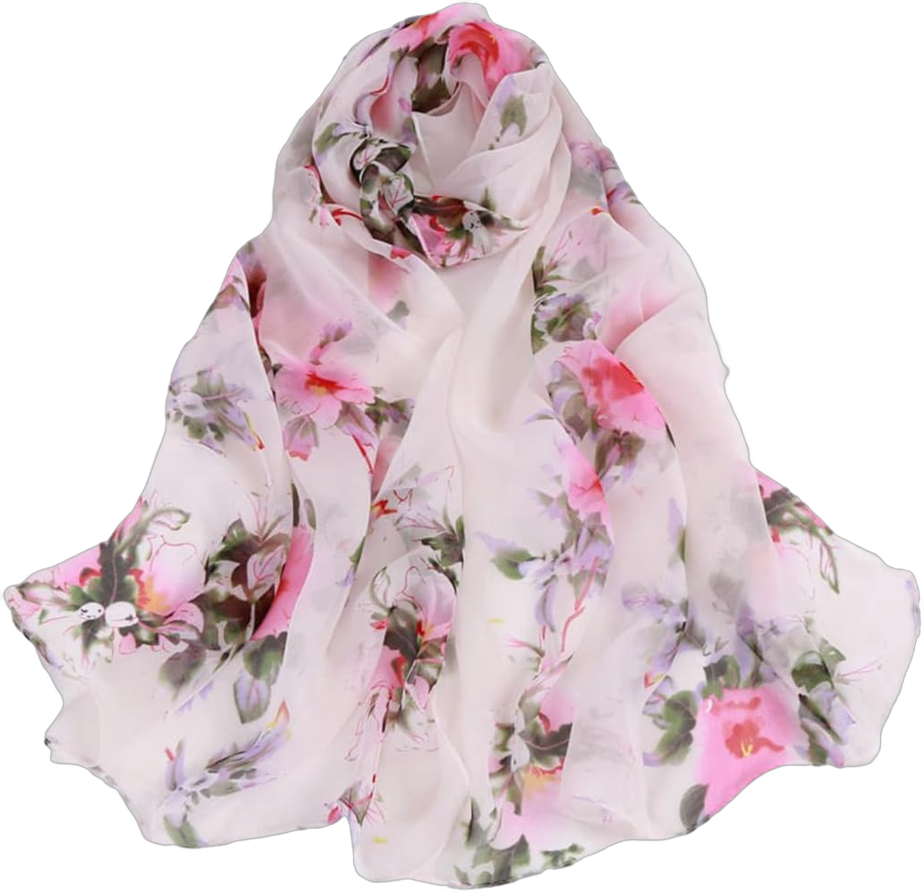 Fashion Summer Women Floral Print Scarf Women Beach Silk Scarf Shawls Female Foulard Long Wraps Sunscreen Hijab One Size 22