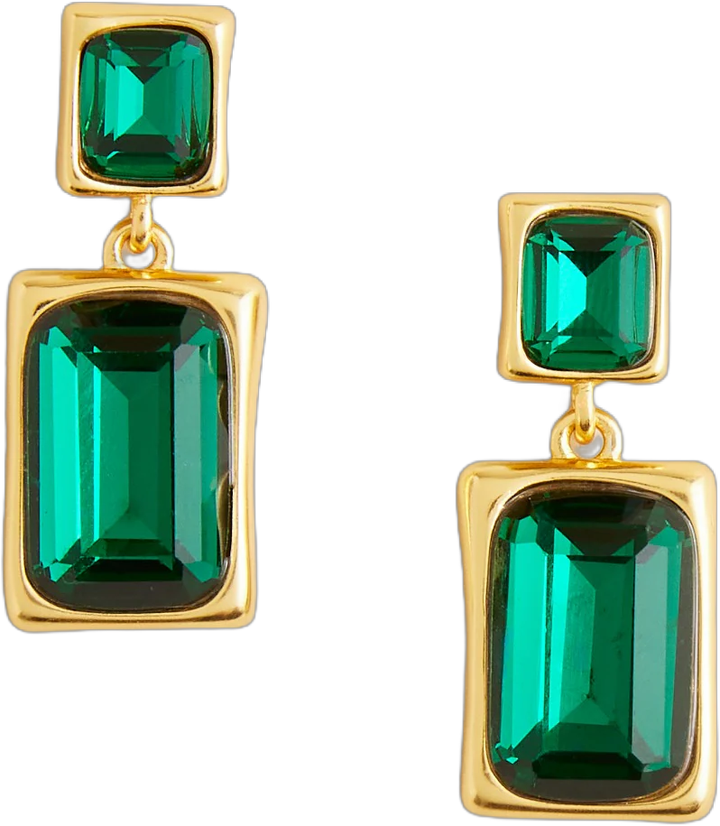 Faceted gemstone drop earrings