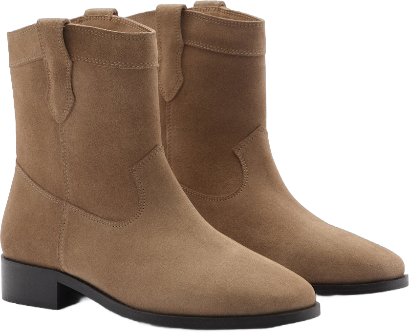 Flat leather ankle boots