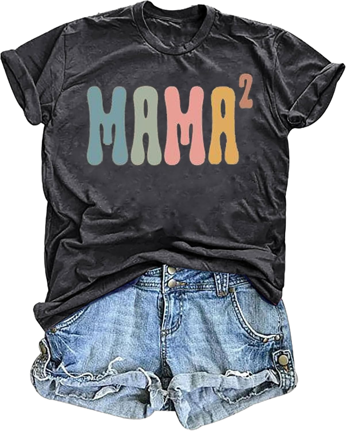 Mama Shirt Women Funny Letters Print Mother's Day Graphic Tees in My Mama Era Shirt Mom Life Casual T-Shirt Tops (26AA-Dark Gray8, S), Small